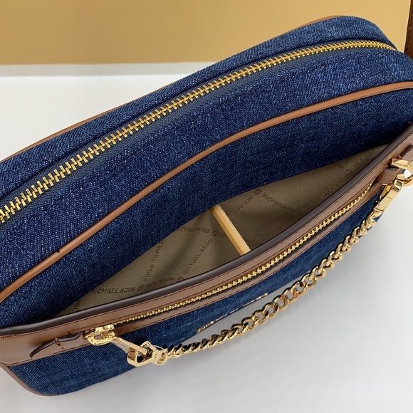 Michael Kors Jet Set Item Large East West Zip Chain Crossbody XBody INDI… - Picture 10 of 16